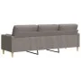 Sofá de 3 plazas con cojines tela gris taupe 210 cm by , Sofas - Ref: Foro24-3278208, Price: 344,80 €, Discount: %