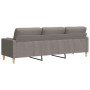 Sofá de 3 plazas con cojines tela gris taupe 210 cm