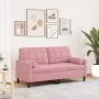 Sofá de 2 plazas con cojines terciopelo rosa 140 cm by , Sofas - Ref: Foro24-3278222, Price: 262,17 €, Discount: %