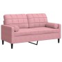 Sofá de 2 plazas con cojines terciopelo rosa 140 cm de , Sofás - Ref: Foro24-3278222, Precio: 261,78 €