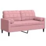 Sofá de 2 plazas con cojines terciopelo rosa 140 cm by , Sofas - Ref: Foro24-3278222, Price: 262,17 €, Discount: %