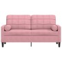 Sofá de 2 plazas con cojines terciopelo rosa 140 cm de , Sofás - Ref: Foro24-3278222, Precio: 261,78 €
