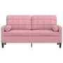 Sofá de 2 plazas con cojines terciopelo rosa 140 cm by , Sofas - Ref: Foro24-3278222, Price: 262,17 €, Discount: %