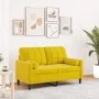 Sofá de 2 plazas con cojines terciopelo amarillo 120 cm by , Sofas - Ref: Foro24-3278215, Price: 223,04 €, Discount: %