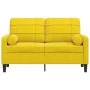Sofá de 2 plazas con cojines terciopelo amarillo 120 cm by , Sofas - Ref: Foro24-3278215, Price: 223,04 €, Discount: %