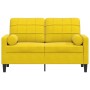 Sofá de 2 plazas con cojines terciopelo amarillo 120 cm by , Sofas - Ref: Foro24-3278215, Price: 226,73 €, Discount: %