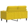 Sofá de 2 plazas con cojines terciopelo amarillo 120 cm by , Sofas - Ref: Foro24-3278215, Price: 226,73 €, Discount: %