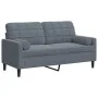 Sofá de 2 plazas con cojines terciopelo gris oscuro 140 cm by , Sofas - Ref: Foro24-3278220, Price: 220,79 €, Discount: %
