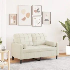 Sofá de 2 plazas con cojines terciopelo color crema 120 cm von , Sofas - Ref: Foro24-3278217, Preis: 249,71 €, Rabatt: %