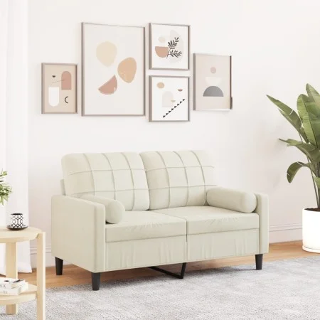 Sofá de 2 plazas con cojines terciopelo color crema 120 cm von , Sofas - Ref: Foro24-3278217, Preis: 249,71 €, Rabatt: %