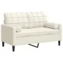 Sofá de 2 plazas con cojines terciopelo color crema 120 cm von , Sofas - Ref: Foro24-3278217, Preis: 249,71 €, Rabatt: %