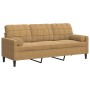 Sofá de 3 plazas con cojines terciopelo marrón 180 cm by , Sofas - Ref: Foro24-3278236, Price: 337,41 €, Discount: %