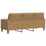Sofá de 3 plazas con cojines terciopelo marrón 180 cm by , Sofas - Ref: Foro24-3278236, Price: 337,41 €, Discount: %