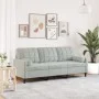 Sofá de 3 plazas con cojines terciopelo gris claro 180 cm von , Sofas - Ref: Foro24-3278229, Preis: 270,42 €, Rabatt: %