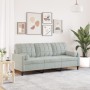 Sofá de 3 plazas con cojines terciopelo gris claro 180 cm von , Sofas - Ref: Foro24-3278229, Preis: 273,86 €, Rabatt: %