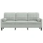 Sofá de 3 plazas con cojines terciopelo gris claro 180 cm von , Sofas - Ref: Foro24-3278229, Preis: 270,42 €, Rabatt: %
