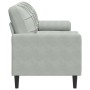 Sofá de 3 plazas con cojines terciopelo gris claro 180 cm von , Sofas - Ref: Foro24-3278229, Preis: 273,86 €, Rabatt: %