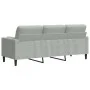 Sofá de 3 plazas con cojines terciopelo gris claro 180 cm von , Sofas - Ref: Foro24-3278229, Preis: 270,42 €, Rabatt: %