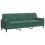 Sofá de 3 plazas con cojines terciopelo verde oscuro 210 cm by , Sofas - Ref: Foro24-3278241, Price: 351,59 €, Discount: %
