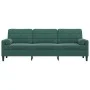 Sofá de 3 plazas con cojines terciopelo verde oscuro 210 cm by , Sofas - Ref: Foro24-3278241, Price: 351,59 €, Discount: %