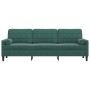 Sofá de 3 plazas con cojines terciopelo verde oscuro 210 cm by , Sofas - Ref: Foro24-3278241, Price: 358,27 €, Discount: %