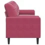 Sofá de 3 plazas con cojines terciopelo rojo tinto 210 cm by , Sofas - Ref: Foro24-3278243, Price: 322,59 €, Discount: %