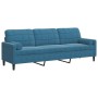 Sofá de 3 plazas con cojines terciopelo azul 210 cm von , Sofas - Ref: Foro24-3278248, Preis: 354,11 €, Rabatt: %