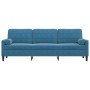 Sofá de 3 plazas con cojines terciopelo azul 210 cm von , Sofas - Ref: Foro24-3278248, Preis: 354,11 €, Rabatt: %