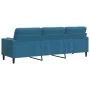 Sofá de 3 plazas con cojines terciopelo azul 210 cm von , Sofas - Ref: Foro24-3278248, Preis: 347,44 €, Rabatt: %