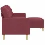Sofá de 3 plazas con taburete de tela rojo tinto 210 cm by , Sofas - Ref: Foro24-3278255, Price: 384,51 €, Discount: %