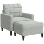 Sessel mit Hocker aus hellem grauem Samt, 60 cm. von , Sofas - Ref: Foro24-3278257, Preis: 185,41 €, Rabatt: %