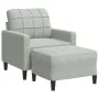 Sessel mit Hocker aus hellem grauem Samt, 60 cm. von , Sofas - Ref: Foro24-3278257, Preis: 182,50 €, Rabatt: %
