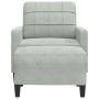 Sessel mit Hocker aus hellem grauem Samt, 60 cm. von , Sofas - Ref: Foro24-3278257, Preis: 185,41 €, Rabatt: %