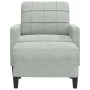 Sessel mit Hocker aus hellem grauem Samt, 60 cm. von , Sofas - Ref: Foro24-3278257, Preis: 182,50 €, Rabatt: %