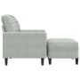 Sillón con taburete terciopelo gris claro 60 cm by , Sofas - Ref: Foro24-3278257, Price: 185,41 €, Discount: %