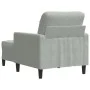 Sessel mit Hocker aus hellem grauem Samt, 60 cm. von , Sofas - Ref: Foro24-3278257, Preis: 182,50 €, Rabatt: %