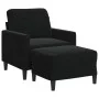 Sillón con taburete terciopelo negro 60 cm by , Sofas - Ref: Foro24-3278262, Price: 233,68 €, Discount: %