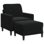 Sillón con taburete terciopelo negro 60 cm by , Sofas - Ref: Foro24-3278262, Price: 239,05 €, Discount: %