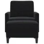 Sillón con taburete terciopelo negro 60 cm by , Sofas - Ref: Foro24-3278262, Price: 233,68 €, Discount: %