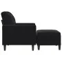 Sillón con taburete terciopelo negro 60 cm by , Sofas - Ref: Foro24-3278262, Price: 233,68 €, Discount: %