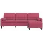 Sofá de 3 plazas con taburete de terciopelo rojo tinto 210 cm by , Sofas - Ref: Foro24-3278281, Price: 362,35 €, Discount: %