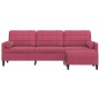 Sofá de 3 plazas con taburete de terciopelo rojo tinto 210 cm by , Sofas - Ref: Foro24-3278281, Price: 367,72 €, Discount: %