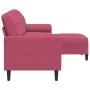 Sofá de 3 plazas con taburete de terciopelo rojo tinto 210 cm by , Sofas - Ref: Foro24-3278281, Price: 362,35 €, Discount: %