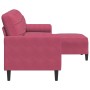 Sofá de 3 plazas con taburete de terciopelo rojo tinto 210 cm by , Sofas - Ref: Foro24-3278281, Price: 367,72 €, Discount: %