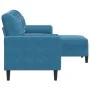 Sofá de 3 plazas con taburete de terciopelo azul 180 cm by , Sofas - Ref: Foro24-3278276, Price: 346,11 €, Discount: %