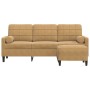 Sofá de 3 plazas con taburete de terciopelo marrón 180 cm by , Sofas - Ref: Foro24-3278274, Price: 352,88 €, Discount: %