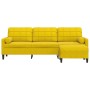 Sofá de 3 plazas con taburete terciopelo amarillo 210 cm by , Sofas - Ref: Foro24-3278283, Price: 336,38 €, Discount: %