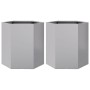 Jardineras hexagonales 2 uds acero inoxidable 46x40x45 cm by , Pots and planters - Ref: Foro24-851119, Price: 68,92 €, Discou...