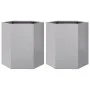 Jardineras hexagonales 2 uds acero inoxidable 46x40x45 cm by , Pots and planters - Ref: Foro24-851119, Price: 66,28 €, Discou...