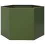 Jardinera hexagonal de acero verde oliva 69x60x45 cm by , Pots and planters - Ref: Foro24-851125, Price: 58,19 €, Discount: %